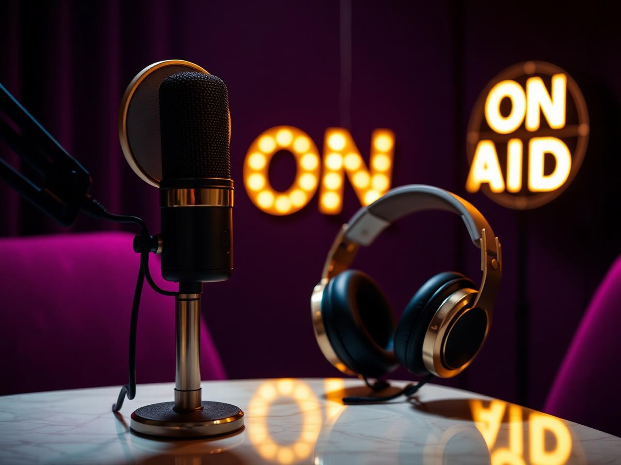 Modern podcast studio